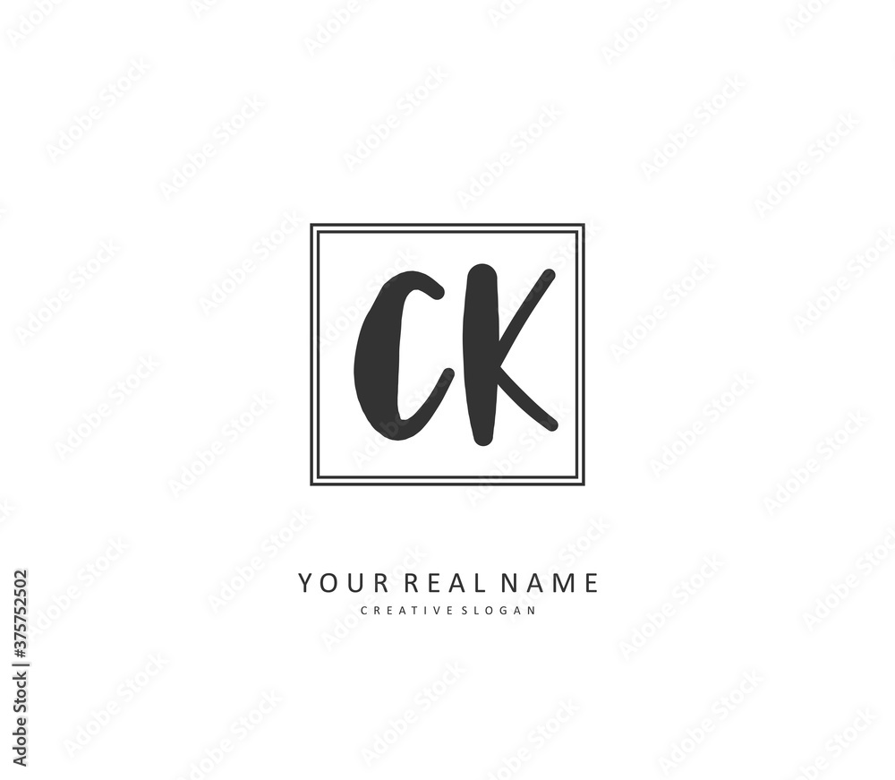 C K CK Initial letter handwriting and signature logo. A concept handwriting initial logo with template element. C K CK Initial letter handwriting and signature logo. A concept handwriting initial logo with template element.