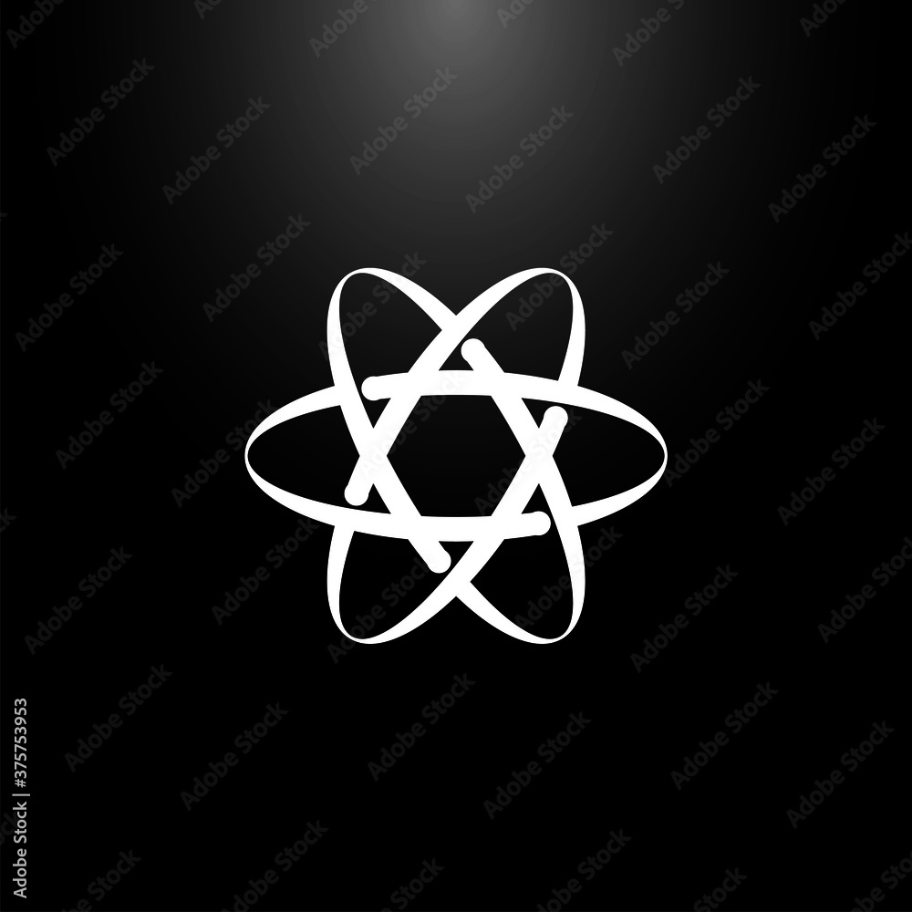 scientific atom symbol, logo, simple icon