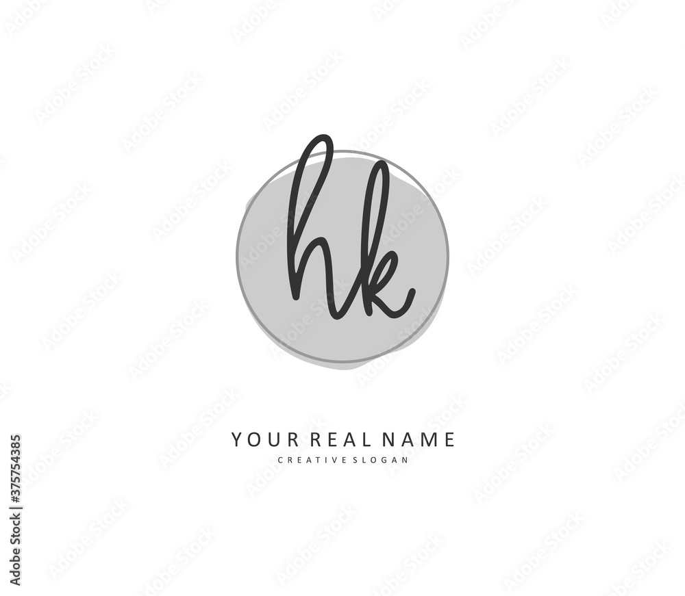 H K HK Initial letter handwriting and signature logo. A concept handwriting initial logo with template element. H K HK Initial letter handwriting and signature logo. A concept handwriting initial logo with template element.