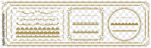 decorative gold frame set Vector