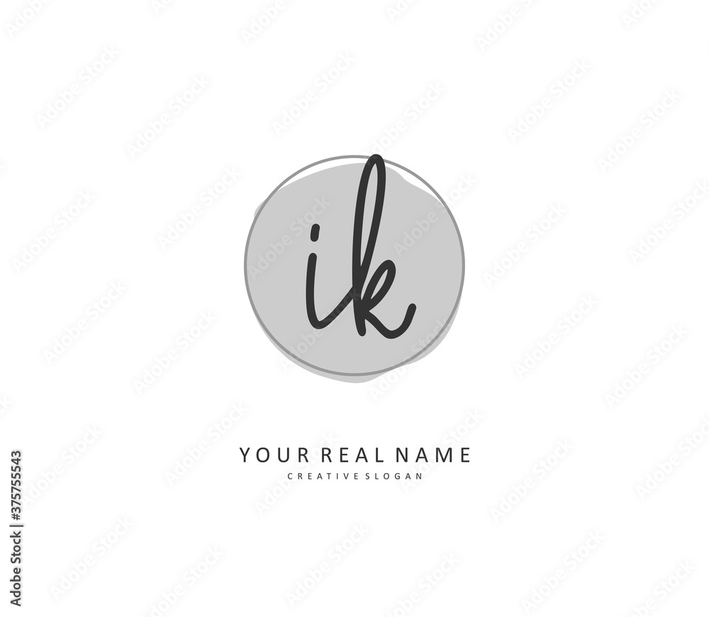 I K IK Initial letter handwriting and signature logo. A concept handwriting initial logo with template element. I K IK Initial letter handwriting and signature logo. A concept handwriting initial logo with template element.