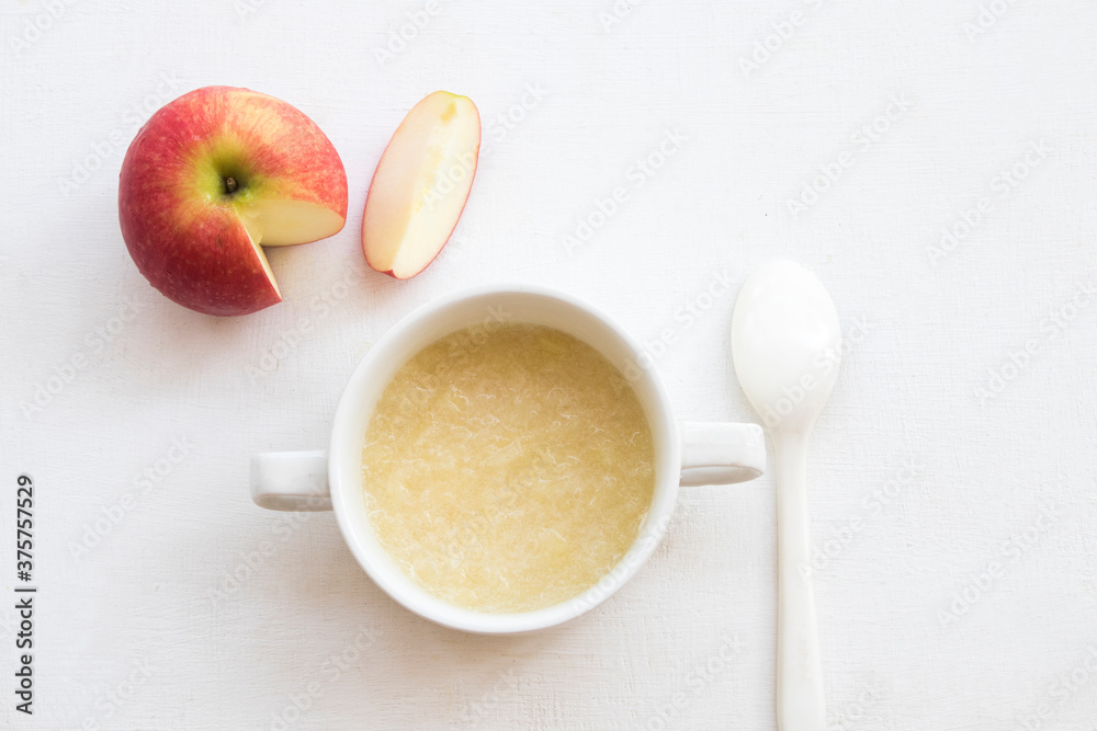 Wall Mural mix apple mashed with milk healthy foods health care for baby eats breakfast arr
