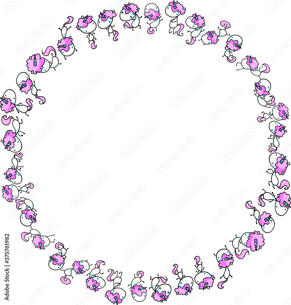 vector cartoon unicorn background design vector cartoon unicorn background design