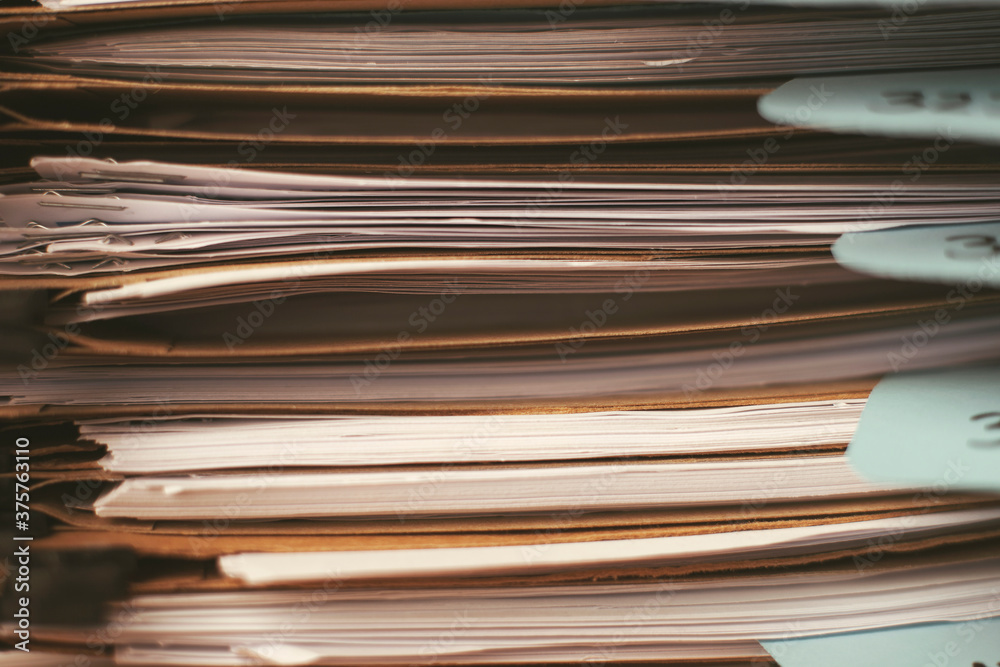 Stack of documents folders on office. Selective focus. Stack of documents folders on office. Selective focus.