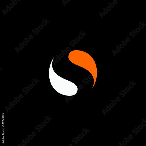S letter logo, yin yang icon design template element
