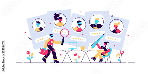 Job agency vector illustration. Flat tiny