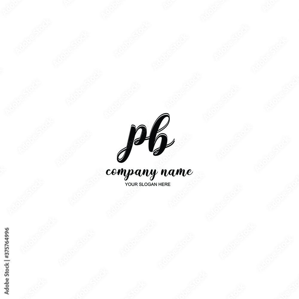 PB Initial handwriting logo template vector PB Initial handwriting logo template vector