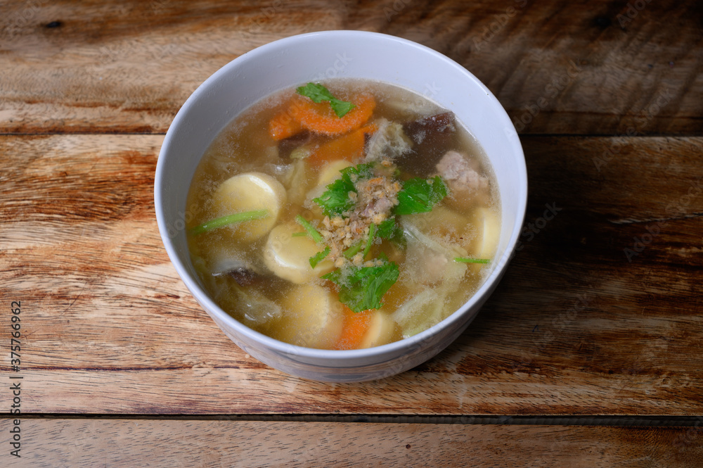 Clear Soup with Tofu and Minced Pork Clear Soup with Tofu and Minced Pork