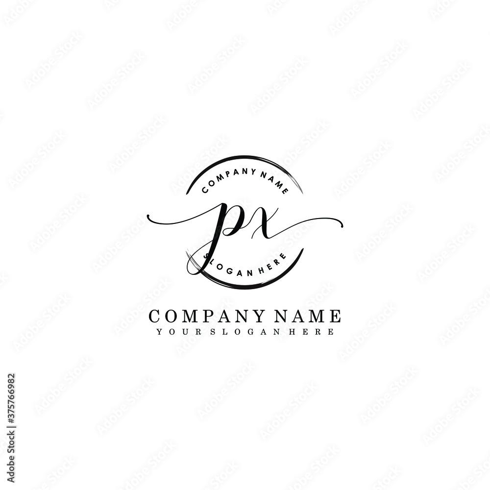 PX Initial handwriting logo template vector PX Initial handwriting logo template vector