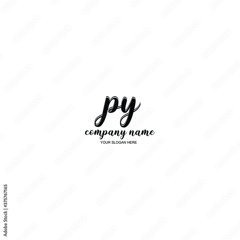 PY Initial handwriting logo template vector PY Initial handwriting logo template vector