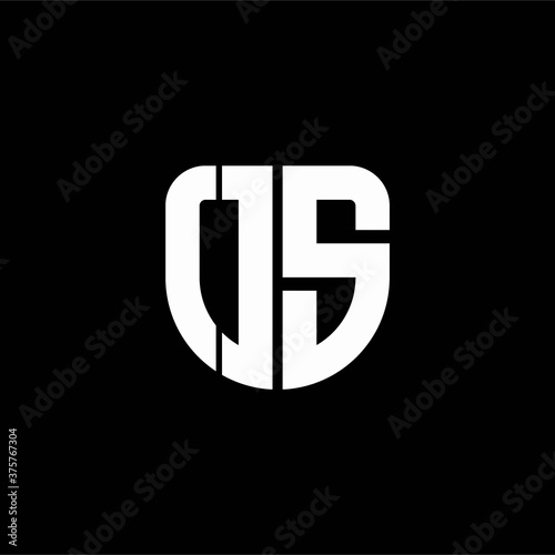 os logo monogram with circular shape shield design template