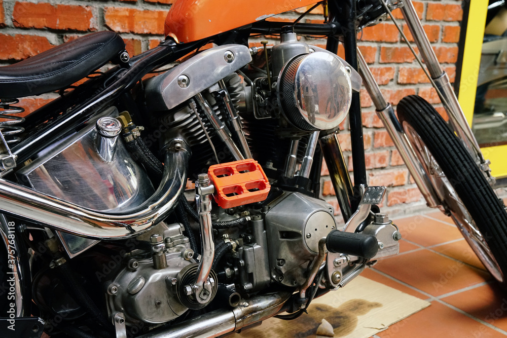 Fototapeta premium motorcycle engine close up
