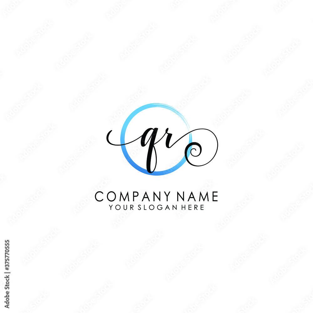 QR Initial handwriting logo template vector
QR Initial handwriting logo template vector