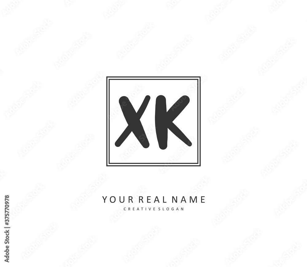 X K XK Initial letter handwriting and signature logo. A concept handwriting initial logo with template element. X K XK Initial letter handwriting and signature logo. A concept handwriting initial logo with template element.