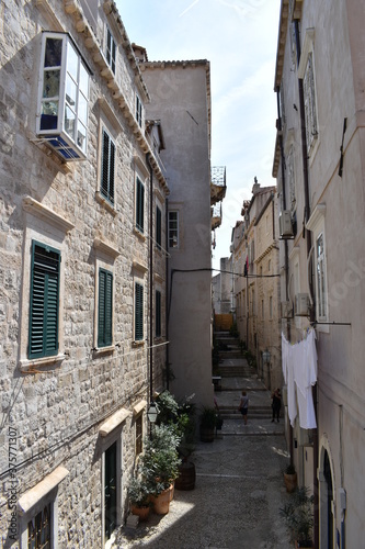 narrow street in dubrovnik s old town
