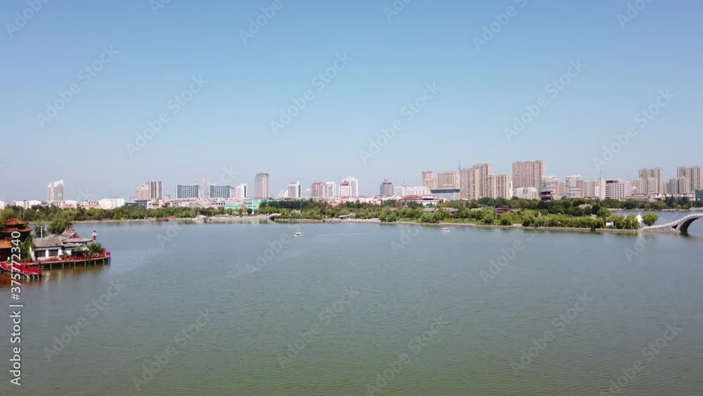 The scenery of the ancient canal in Dongchang Lake, Liaocheng, Shandong