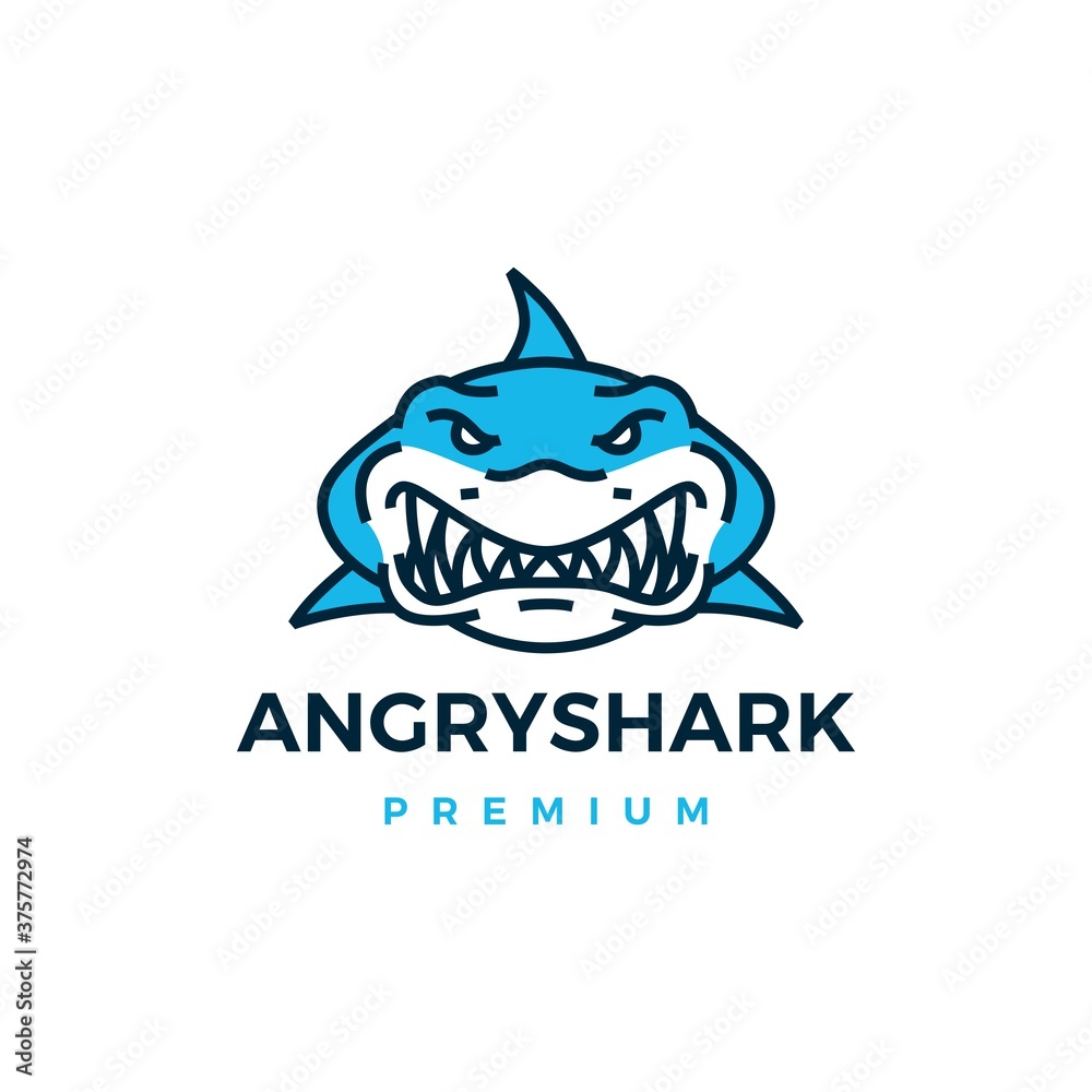 angry shark logo vector icon illustration angry shark logo vector icon illustration