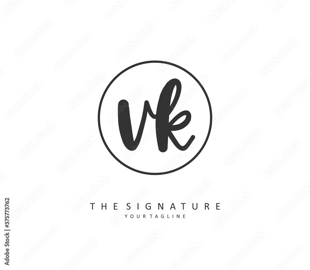 V K VK Initial letter handwriting and signature logo. A concept handwriting initial logo with template element. V K VK Initial letter handwriting and signature logo. A concept handwriting initial logo with template element.