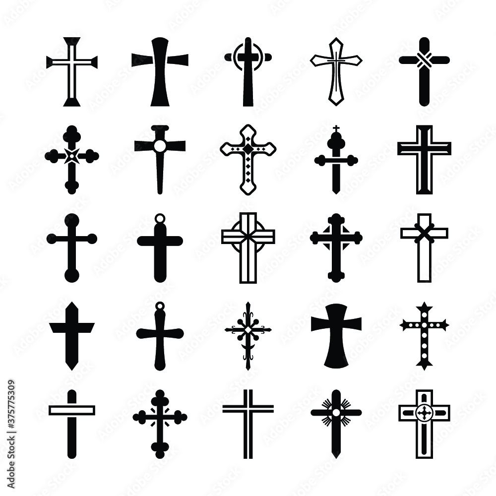 Cross Symbols Glyph Icons Pack 