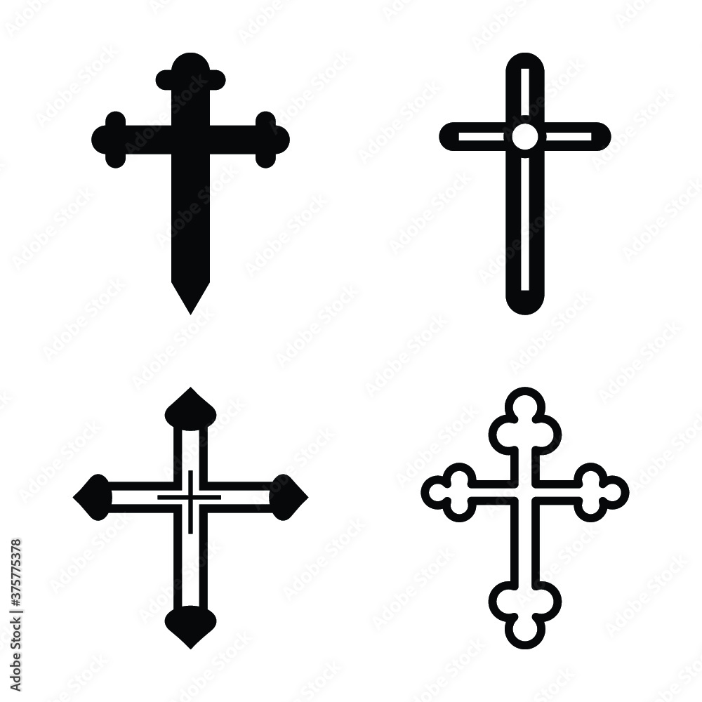 Christianity Cross Glyph Vectors Pack 