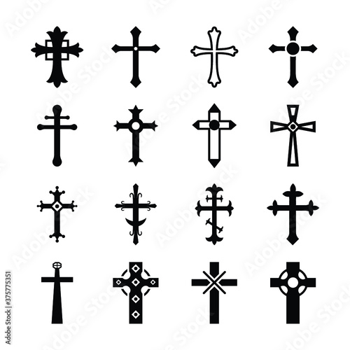 Cross Symbols Glyph Vectors Set photo
