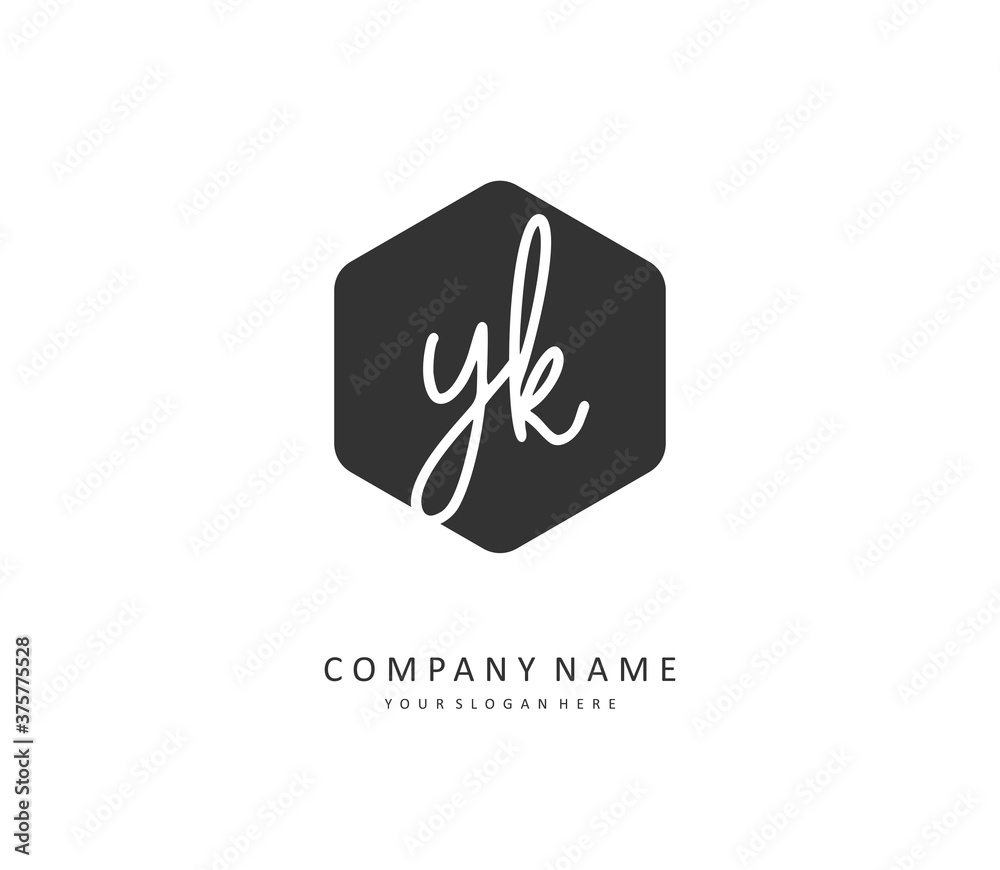 Y K YK Initial letter handwriting and signature logo. A concept handwriting initial logo with template element. Y K YK Initial letter handwriting and signature logo. A concept handwriting initial logo with template element.