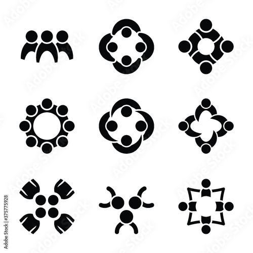 Solid Icons Of Group Symbols 