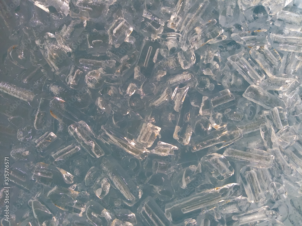 Tube ice cubes Together as a background