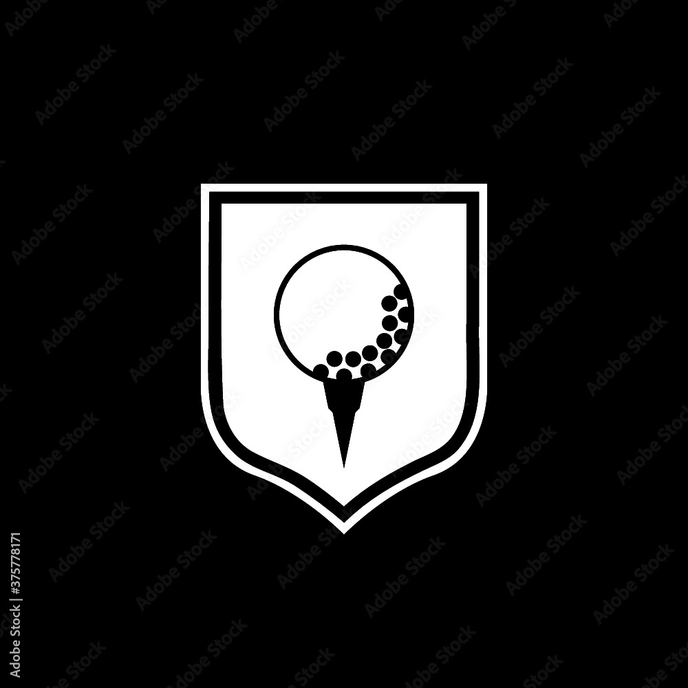 Golf club emblem logo isolated on dark background