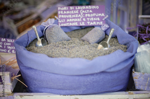 Dry lavandin seeds for sale at italian market photo