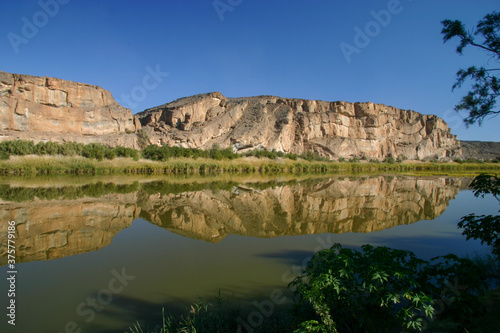 View of South Africa across the Orange river from Namibia