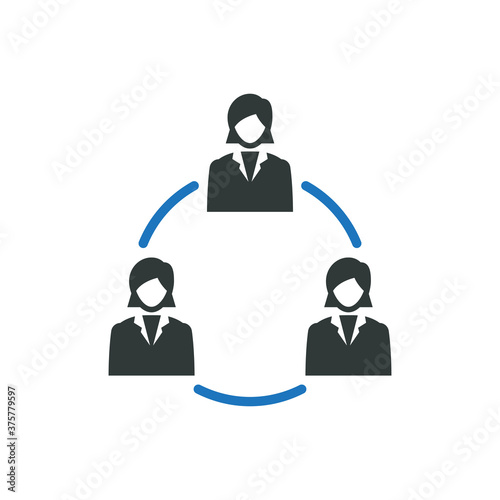 Businesswoman teamwork icon