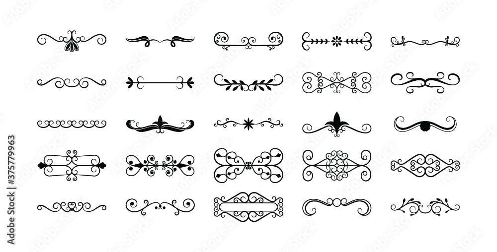 Calligraphic Elements Designs Icons Pack 
