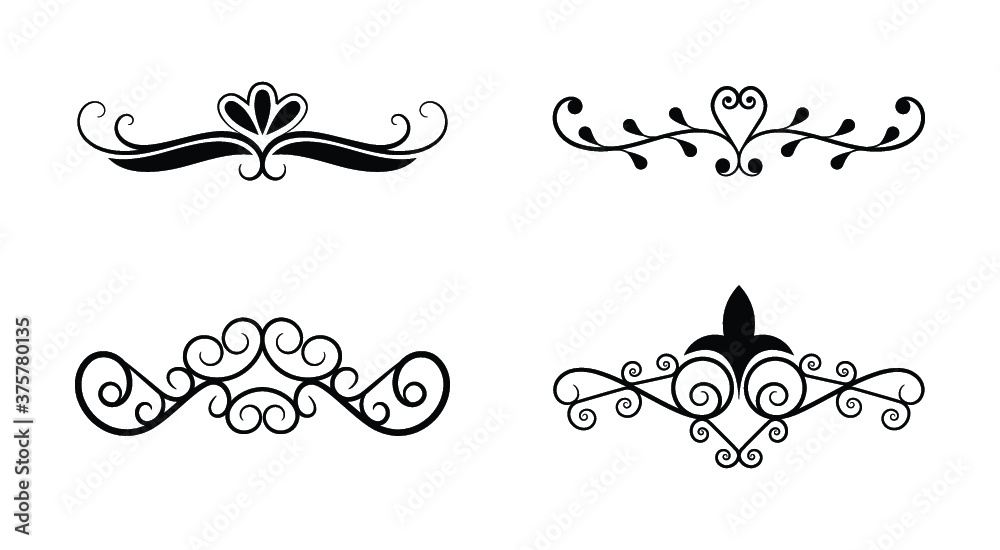 Naklejka premium Flourishes Elements Design Collection 