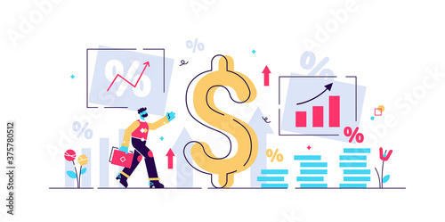 Inflation vector illustration. Flat tiny 