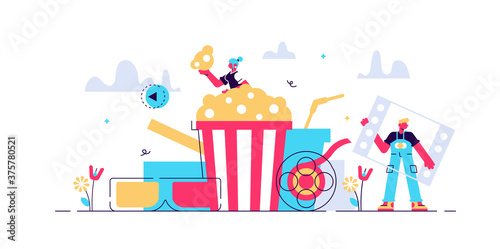 Movies vector illustration. Flat tiny 