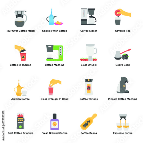 Coffee Production Flat Vectors Pack