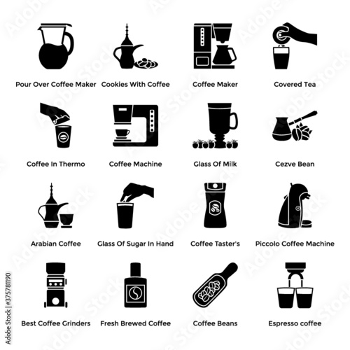 Coffee Production Solid Vectors Pack
