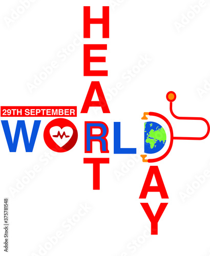 World Heart Day Vector Typography