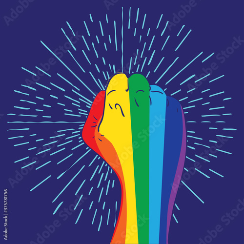 Rainbow clenched fist design