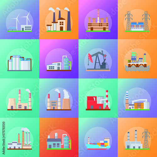 Factory And Mill Icons
