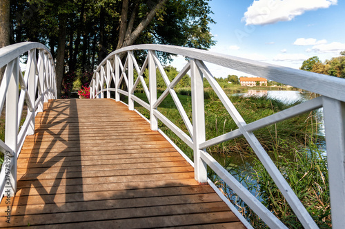 Konstfotografi pedestrian bridge over the river