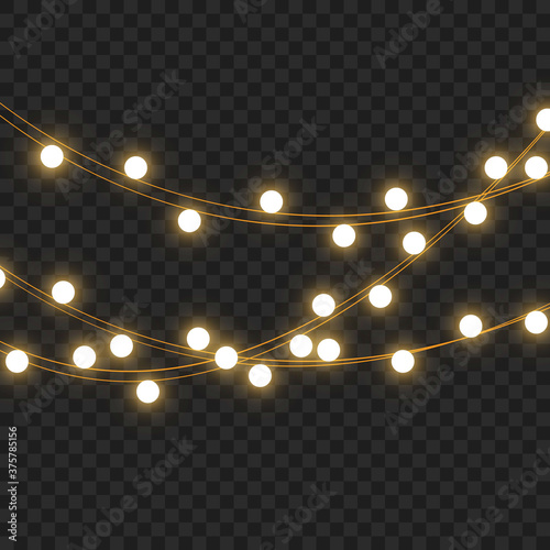 Christmas lights isolated realistic design elements
