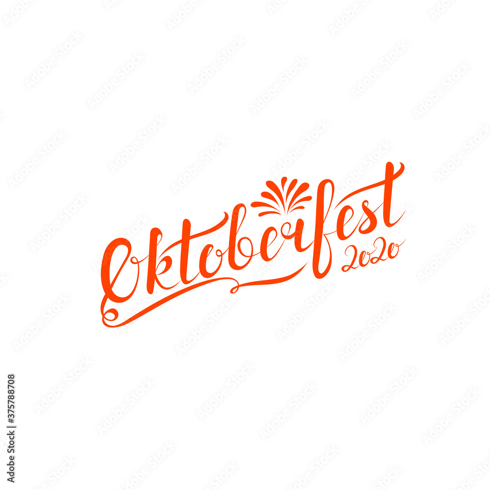 oktoberfest 2020. orange text on transparent background. caligraphic lettering. vector illustration. design element for greeting card, T-shirt, banner, invitation, vignette, flyer oktoberfest 2020. orange text on transparent background. caligraphic lettering. vector illustration. design element for greeting card, T-shirt, banner, invitation, vignette, flyer
