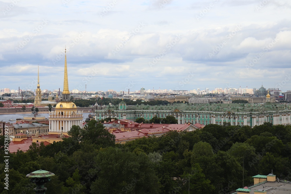 Saint Petersburg view of the city from above from the colonade of St. Isaac's Cathedral