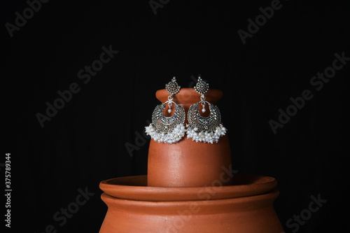 Fancy designer sliver jewellery earrings