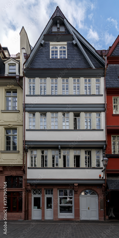 Fototapeta premium Exterior of old house in timber framing style.