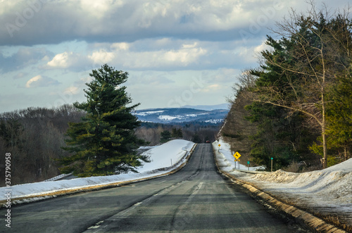 a scenic parkway in winter photo