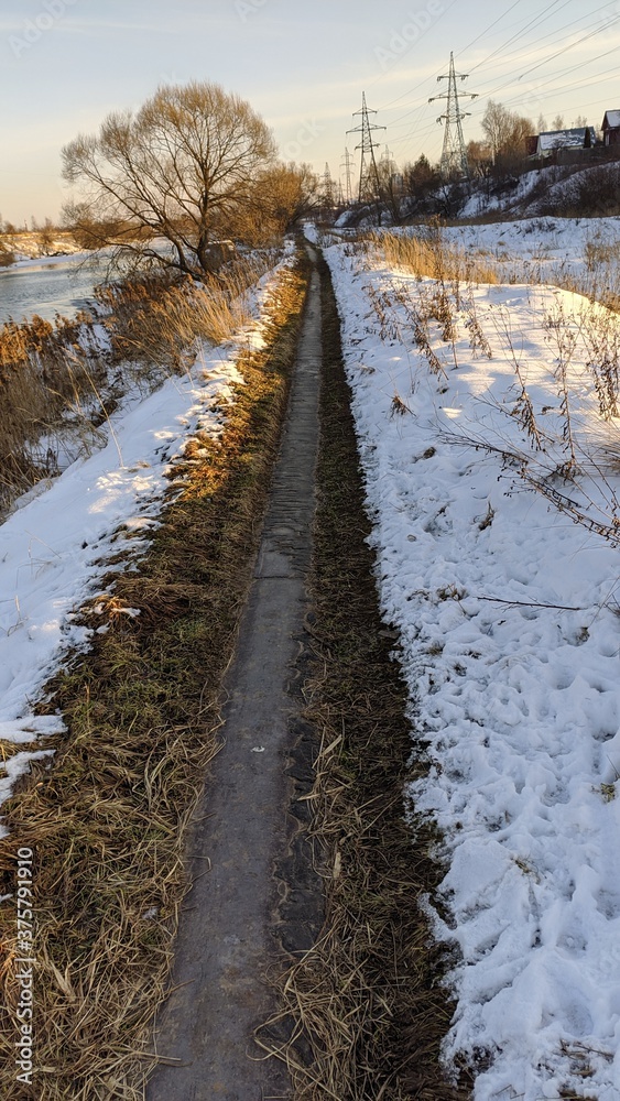 snow covered road snow covered road