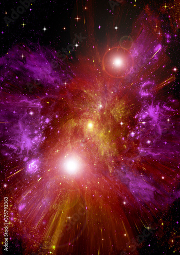 galaxy in a free space. 3D rendering